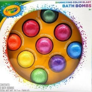 NEW Crayola Shimmering Color Blast Jumbo Bath Bomb Set - 9 Bath Bombs - 31.7 oz.